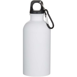 Bouteille d’eau Oregon de 400 ml à simple paroi avec finition MATE, en acier inoxydable recyclé certifié RCS avec mousquetonCoul