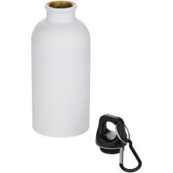 Bouteille d’eau Oregon de 400 ml à simple paroi avec finition MATE, en acier inoxydable recyclé certifié RCS avec mousquetonCoul