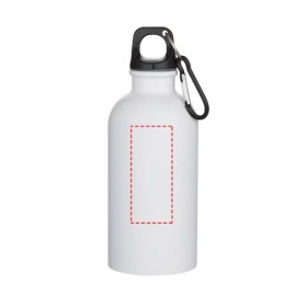 Bouteille d’eau Oregon de 400 ml à simple paroi avec finition MATE, en acier inoxydable recyclé certifié RCS avec mousquetonCoul