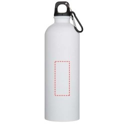 Bouteille d’eau Oregon de 750 ml en acier inoxydable à simple paroi certifiée RCS, recyclé mat avec mousquetonCouleur:Blanc