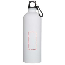 Bouteille d’eau Oregon de 750 ml en acier inoxydable à simple paroi certifiée RCS, recyclé mat avec mousquetonCouleur:Blanc