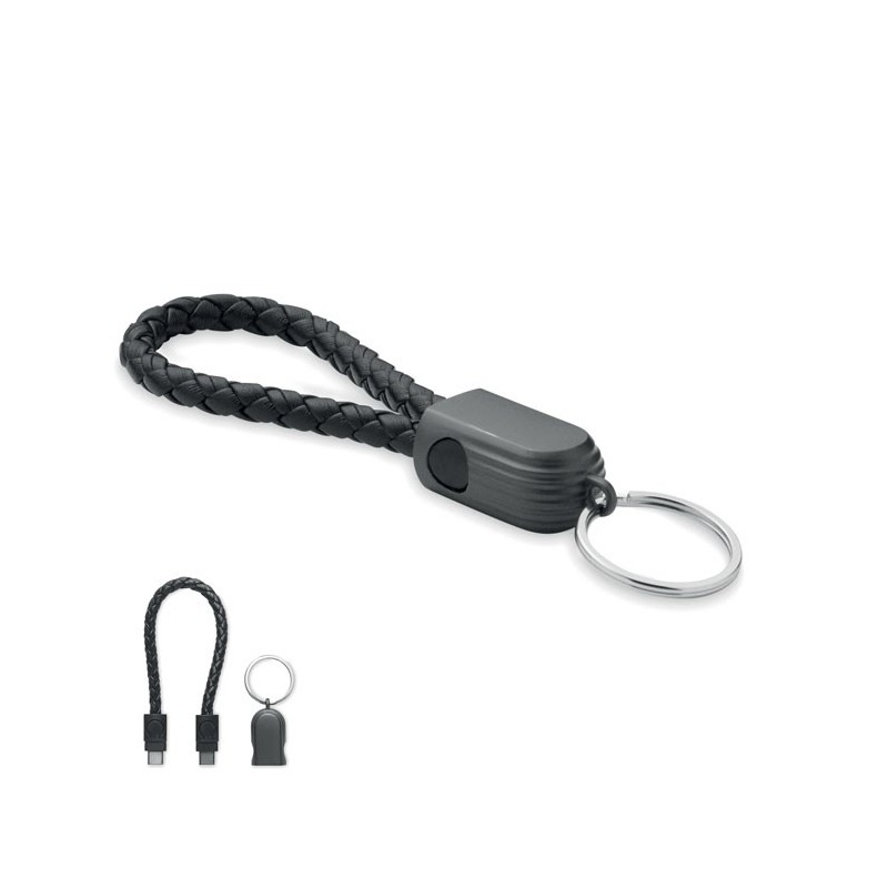 Câble porte-clés de type C Fauleti LoopCouleur:Noir