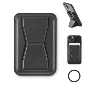 Porte-cartes magnétique en PU LeamagCouleur:Noir