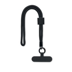 Cordon pour téléphone RPET Nonette WristCouleur:Noir