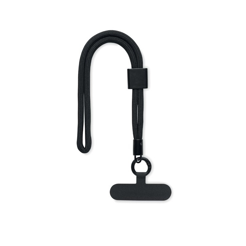 Cordon pour téléphone RPET Nonette WristCouleur:Noir