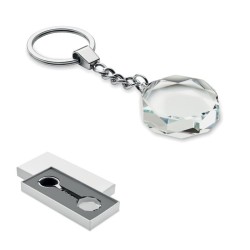 Porte-clés rond en verre RoundwardCouleur:Transparent