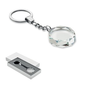 Porte-clés rond en verre RoundwardCouleur:Transparent
