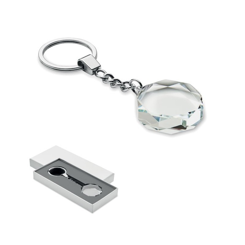 Porte-clés rond en verre RoundwardCouleur:Transparent