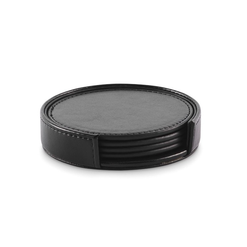 Lot de 4 sous-verres en PU Posa SetCouleur:Noir