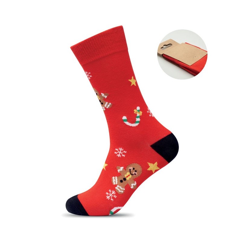 Paire de chaussettes de Noël L Soc LargeCouleur:Rouge