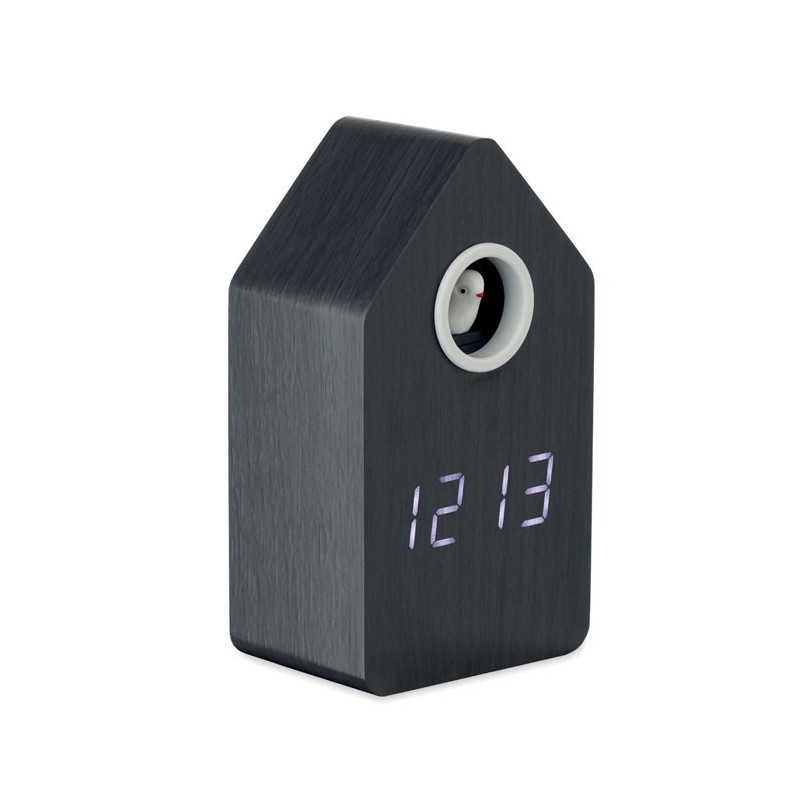 Réveil coucou en MDF Cuckoo BirdCouleur:Noir
