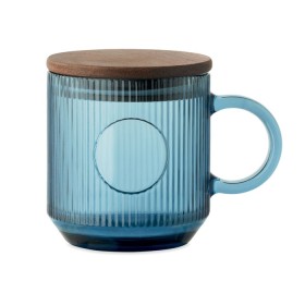 Mug en verre strié 300ml Vitrio MugCouleur:bleu transparent
