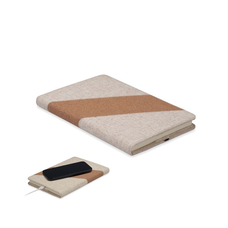 Carnet A5 avec chargeur 15W CortonaCouleur:Beige