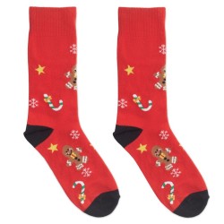 Paire de chaussettes de Noël L Soc LargeCouleur:Rouge