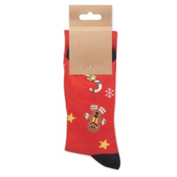 Paire de chaussettes de Noël L Soc LargeCouleur:Rouge