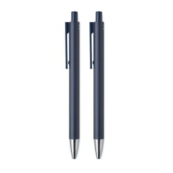 Set de stylos en alu. recycléCouleur:Bleu Marine