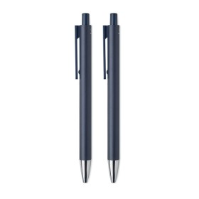 Set de stylos en alu. recycléCouleur:Bleu Marine