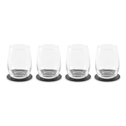 Lot de 4 sous-verres en PU Posa SetCouleur:Noir