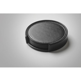 Lot de 4 sous-verres en PU Posa SetCouleur:Noir