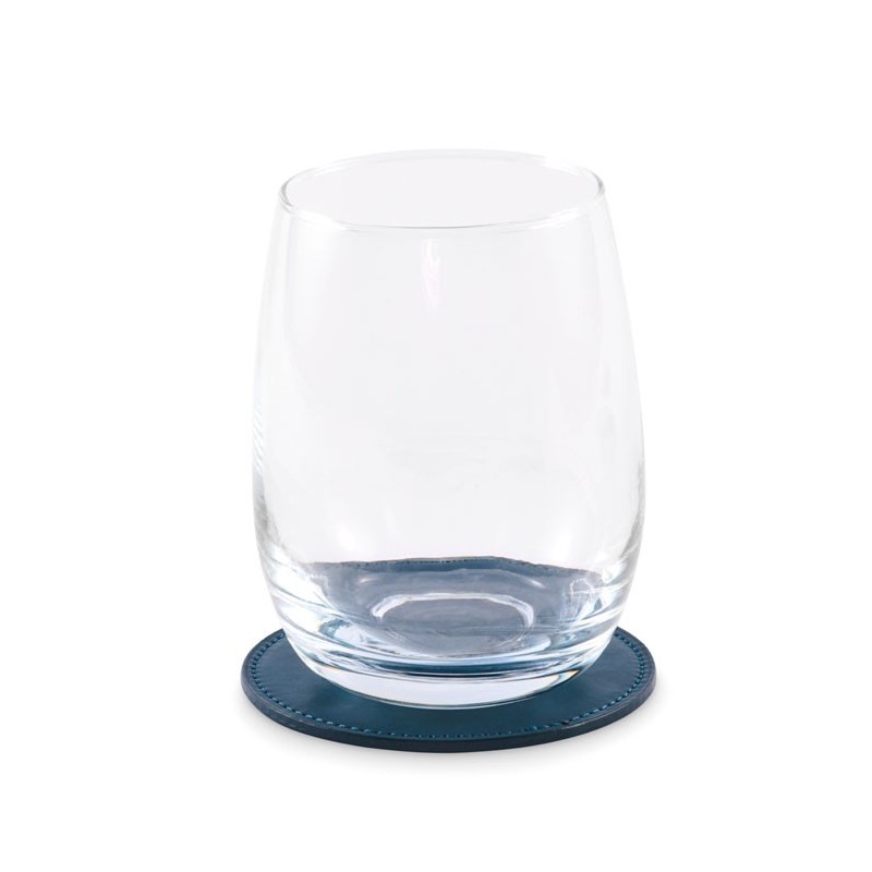 Sous-verre rond en PU PosaCouleur:Bleu Marine