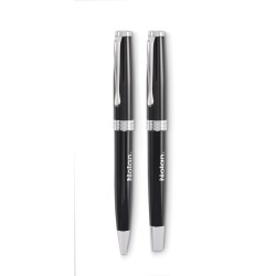 Set stylo à bille et roller Lyon SetCouleur:Noir