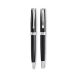 Set stylo à bille et roller Lyon SetCouleur:Noir