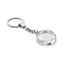 Porte-clés rond en verre RoundwardCouleur:Transparent