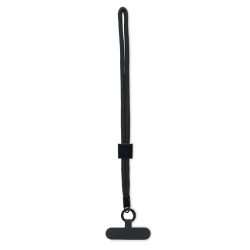 Cordon pour téléphone RPET Nonette WristCouleur:Noir