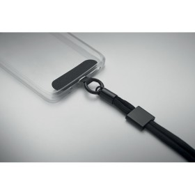 Cordon pour téléphone RPET Nonette WristCouleur:Noir