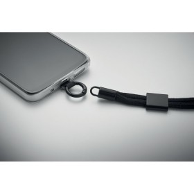 Cordon pour téléphone RPET Nonette WristCouleur:Noir