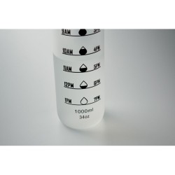 Bouteille de sport RPET 1L Isforden MarkCouleur:Blanc transparent