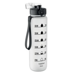 Bouteille de sport RPET 1L Isforden MarkCouleur:Blanc transparent