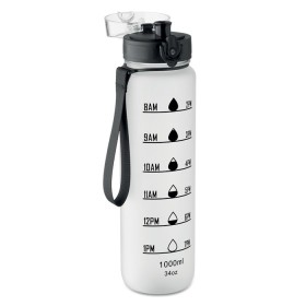 Bouteille de sport RPET 1L Isforden MarkCouleur:Blanc transparent