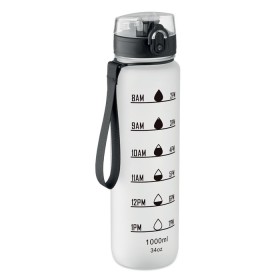 Bouteille de sport RPET 1L Isforden MarkCouleur:Blanc transparent