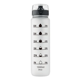Bouteille de sport RPET 1L Isforden MarkCouleur:Blanc transparent
