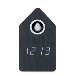 Réveil coucou en MDF Cuckoo BirdCouleur:Noir