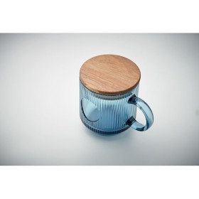 Mug en verre strié 300ml Vitrio MugCouleur:bleu transparent