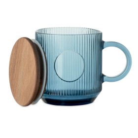 Mug en verre strié 300ml Vitrio MugCouleur:bleu transparent