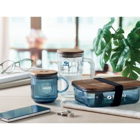 Mug en verre strié 300ml Vitrio MugCouleur:bleu transparent