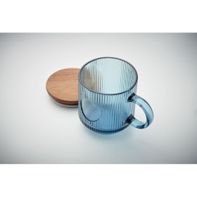 Mug en verre strié 300ml Vitrio MugCouleur:bleu transparent