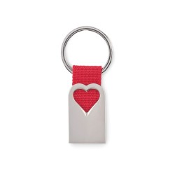 Porte clef coeur en métal BonheurCouleur:Rouge