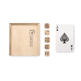 Cartes à jouer et 5 Dés Las VegasCouleur:Bois