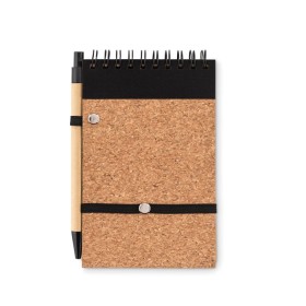 Carnet A6 en liège avec stylo SonoracorkCouleur:Noir