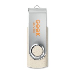 Clé USB 16Go Paille/ PP Techmate+Couleur:Beige