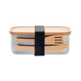 Lunch box en acier inox. 600ml SavannaCouleur:Bois