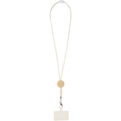 Tour de cou Adhab pour smartphone avec détails en bambouCouleur:Blanc