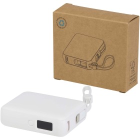 Batterie externe Acrux de 10 000 mAh et 35 W pour tablette avec câble Type-C intégré - fabriquée en plastique recycléCouleur:Bla