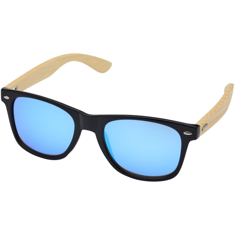 Lunettes de soleil Hue avec branches en bambouCouleur:Bleu / Naturel