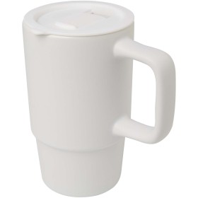 Mug Carter en céramique de 450 ml avec couvercle en plastiqueCouleur:Blanc