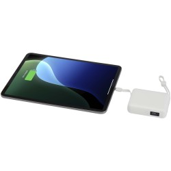 Batterie externe Acrux de 10 000 mAh et 35 W pour tablette avec câble Type-C intégré - fabriquée en plastique recycléCouleur:Bla